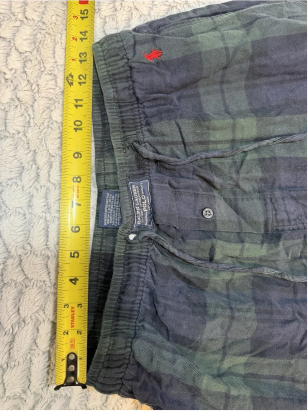 Polo Ralph Lauren Men's L Plaid Flannel Cotton Pajama Pants Drawstring Waist